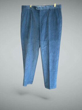 Hickey Freeman Men's Vintage Slate Blue Corduroy Pants Size 36 Waist